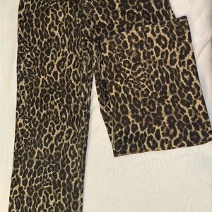 Forever 21 Leopard Print Flare Jeans